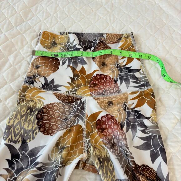 Emily HSU Pineapple Leggings Sz S High Waist Yoga Pants Bold Print Activewear - Picture 5 of 6